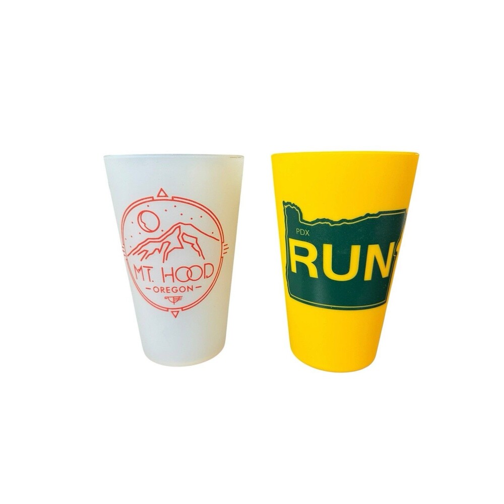 2 Oregon Theme Silipint Tumbler 16 Oz Silicone Unbreakable Beer Glass Yellow